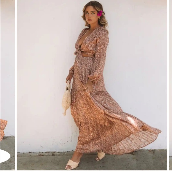 Vici collection matching set crop blouse & Maxi skirt size XS - Picture 4 of 5